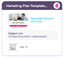 marketing plan template preview on calendar